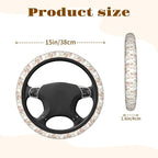 Steering Wheel Cover Accessories Neoprene Cover, Breathable Non-Slip Easy to Install Suitable for Women Men, 14.5-15.5 Inch for Car SUV Van Truck Universal - Pink Rose