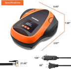 Tire Inflator Portable Air Compressor, Air Pump DC/AC for Car Tires 12V DC and Other Inflatables at Home 110V AC, Digital Electric Tire Pump with Pressure Gauge(Orange)