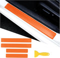 4PCS Car Door Sill Protector, 3D Carbon Fiber Vehicle Entry Edge Guard Trim, Anti-Scratch Automotive Threshold Sill Cover Strips Accessories, Universal for SUV, Sedan, Truck (Orange)