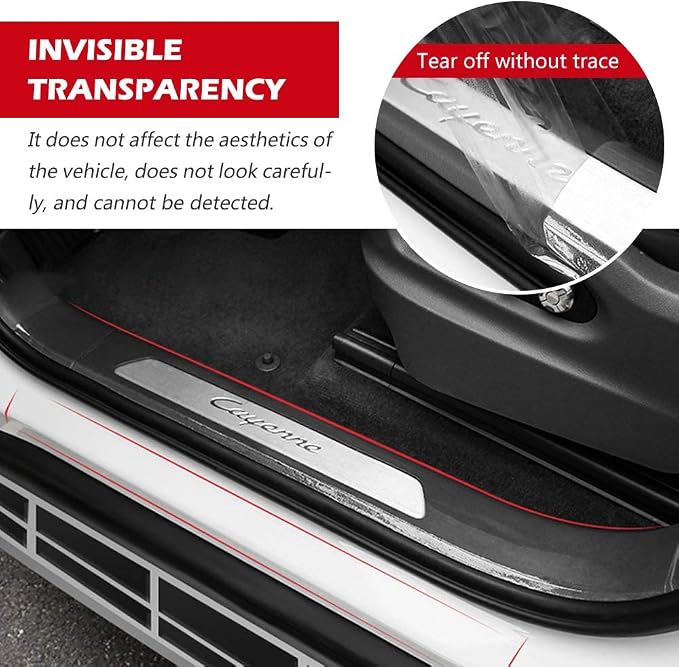 Universal Door Edge Protector, Clear Sill Guard Film with Anti-Collision Protection for Vehicles (33Ft x 4In, Transparent)