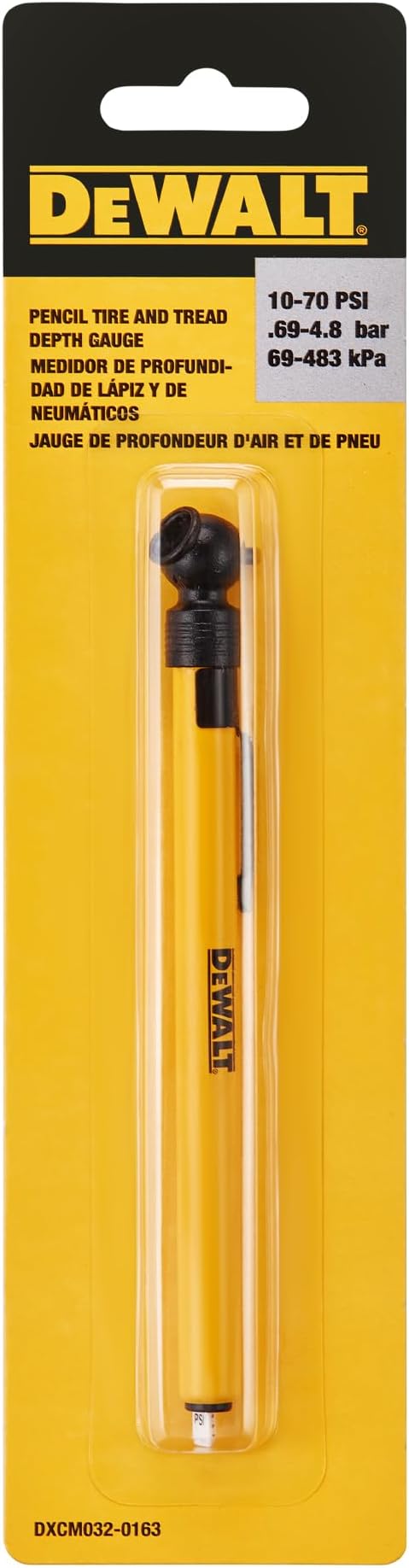 Pencil Tire Pressure Gauge with Tread Depth Gauge, 10-70 PSI, Compact Size with Metal Clip, Durable Design for Accurate Measurement, Automotive Tool for Cars and Motorcycles