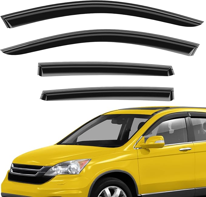 Extra Durable Window Deflectors Tape-On Window Visors Rain Guards Fit for Honda CR-V (CRV) 2007-2011, Sun Visors, Wind Vent for Shades, Exterior Car Accessories - 4pcs. AG0960