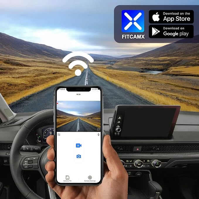 4K Dash Cam Suitable for Honda CR-V 2023-2026 (Black) LX EX EX-L Trail Sport Touring Hybrid, OEM Factory Look, UHD 2160P Video, WiFi & APP, Loop Recording, G-Sensor, Plug & Play, 64GB Card
