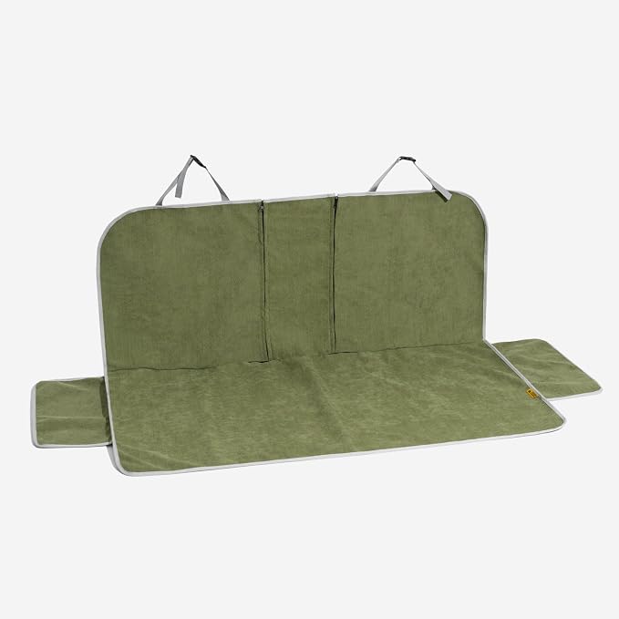 Dog Car Seat Cover for Back Seat, Back Seat Pet Cover for Dogs Waterproof, Scratchproof Dog Backseat Cover, Non-Slip Bench Car Seat Protector, Universal Fit Most Cars, SUVs, Trucks, Green