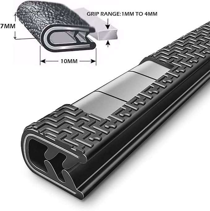 66Ft(20.2M) Long Car Door Edge Guards,U Shape Edge Trim Rubber Seal Protector Rubber Car Door Protector Car Protection Door Edge Anti-Collision Rubber Clips Fit for Most Car| Black