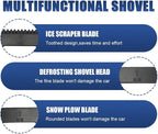 3 in 1 Snow Brush and Ice Scrapers for Car Windshield, 28" No-Scratch Automotive Window Cleaning Scraper with Ergonomic Grip, Detachable Winter Snow Removal Tool for Most Sedans(Purple)