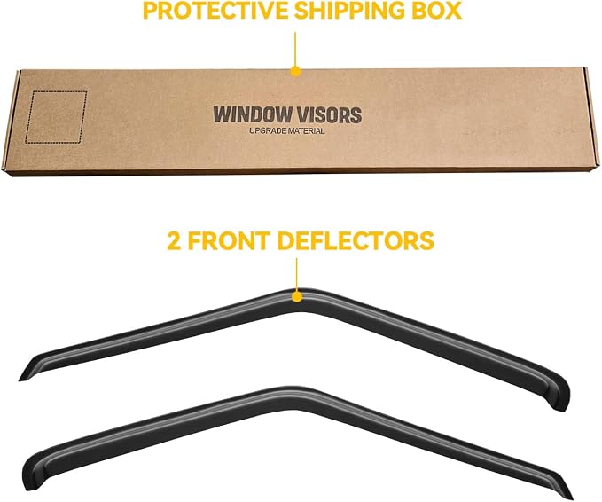 Window Visor for 1994-2004 Chevy S10/GMC Sonoma, 1995-2005 S10 Blazer/S15 Jimmy, Rain Guards Shields Vent Deflector Shade Wind Dark Smoke for 1996-2000 Isuzu Hombre, Tape-On, 2PCS