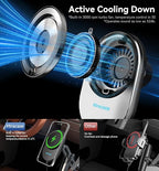 for Magsafe Car Mount Charger, 15W Fast Charging Cup Holder Phone Holder Wireless Magnetic Charger with Heat Dissipation System Only Fit iPhone 16/15/14/13/12 Series