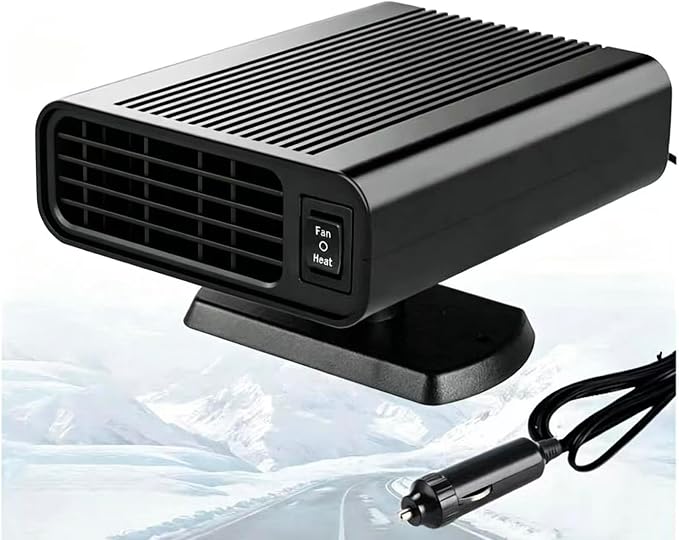 Summer Quick Cooling Car Cold Air Blower & Heater 150W, Dual Use Auto Windshield Defogger Defroster with Cigarette Lighter Plug for Small Compact Vehicles