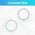Car Bling Rhinestone Engine Start Ring Stickers, 1 Single Drainage Drill and 1 Double Drainage Drill Car Start Button Cover, Key Ignition Knob Bling Ring Decals, Bling Car Accessories(Set Multicolor)