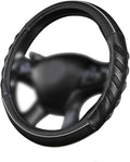 car Steering Wheel Cover Faux Leather Massage Universal fit 3D Honeycomb Hole Anti-Slip Sporty 15 Inches (Grey Black)