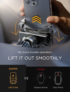 AINOPE Car Vent Phone Mount Holder for iPhone 17 Pro Max Car Mount [Drop-in Grip] Phone Holders for Your Car Air Vent Interior Accessories Gifts for Men for iPhone 17 Pro Max 16 15 14 GalaxyS26,Silver