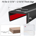 Rubber Edge Trim, 2-1/2 inch Wide U Channel Edge Trim, Big Size U Shaped Trim, Self Adhesive Edge Banding for Plywood, Woods, Doors, Shelf, Cabinet, Countertop, Length 20Ft, Black