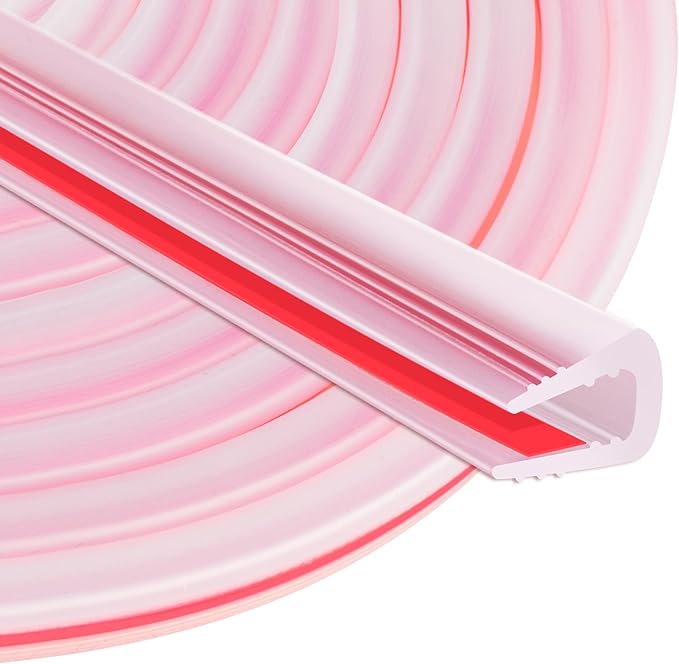 Rubber Edge Trim U Channel, 1/8" Self Adhesive Sheet Metal Edge Guard Protector, EPDM Seal Strip for Car Doors, Steel Plates, Glass, Hatches, Table Corners, Fit 1/8"(3.2mm), 10Ft, Clear