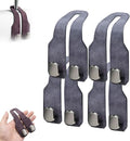 Car Seat Back Storage Hook, 2026 New Car Seat Headrest Hook for Purses and Bags, Leather Car Seat Back Storage Hooks, Car Seat Hangers Organization Accessories (Grey 4pcs)