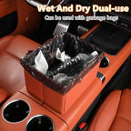 Car Trash Can, Foldable Multifunctional Hanging Storage Box Trash Can with a Roll of Garbage Bag, Multi Pocket Design Suitable for Car, Home, and Office Car Trash Cans (black1)