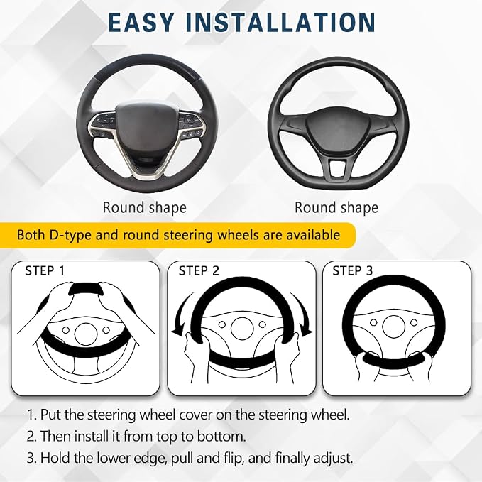 Car Steering Wheel Cover, Steering Wheel Accessories, Universal 15 Inch Microfiber Breathable LCE Silk, Car Accessories Breathable Anti-Slip Protector Universal for SUV Sedan Truck (Gray)