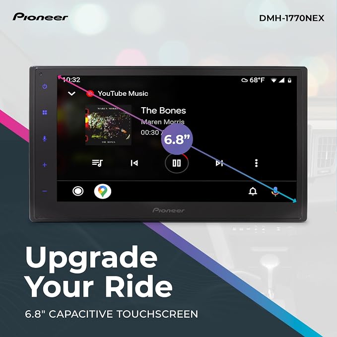 DMH-1770NEX Double-DIN Digital Multimedia Receiver, Wired Apple CarPlay and Android Auto, 6.8” Capacitive Touchscreen