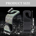 4PCS Bling Car Seat Headrest Hooks, Purse Holder for Car, Vehicle Back Seat Purse Handbag Hanging Holder with Crystal Rhinestone, Diamond Car Rear Seat Organizer for Vehicles (Colorful)