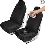Waterproof Car Seat Cover Towel Front Seats 2 Pack, Universal Fit Waterproof Sweating Seat Protector for Cars and SUVs, Anti-Slip Front Seat Cover for Gym, Outdoor, Pets & Travel, Black