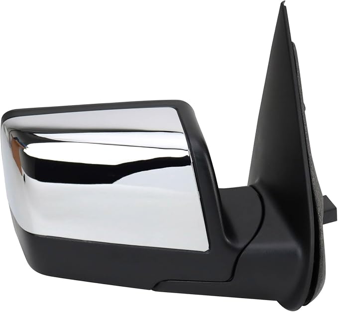 Passenger Side Power Mirror Chrome Cover Puddle Light Smooth Black Compatible with 2006-2010 Ford Explorer 2007-2010 Explorer Sport Trac FO1321417