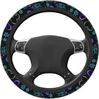Paw Print Heart Print Steering Wheel Cover Anti-Slip,Sweat Absorption Universal 15 inch Steering Wheel Covers Cute car Accessories for Men Women