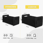 Car Trunk Organizer, Car Organizers and Storage Collapsible Multi Compartment Container Box, Adjustable Car Accessories for SUV Sedan Truck, Large Size, Black