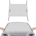 Magnetic Car Windshield Snow Cover, Extra Large Auto Ice Guard Windshield Cover with Side Window & Side Mirror Protector, Safe Reflective Vehicle Winter Exterior Accessories (Silver)