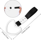 2 Pieces Rings Heart Shaped Car Handle Straps Drift Charm Rear Bumper Warning Ring Decor Subway Bus Broken Heart Handle for Car Interior(White)