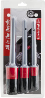 All in the Details Exterior Detailing Brushes - 3-Piece Soft Scratch-Free Brushes for Wheels, Bumpers, Grilles, Badging & Tight Exterior Gaps on Cars, Trucks, SUVs & More