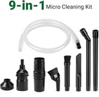 Crevice Attachment Kit, Compatible with 1-1/4 Inch Vacuum,Micro Cleaning Tools for Keyboard, Crevice, Car, Vents & Tight Spaces, Woodworking,Pet Cleaning, with Storage Bag+Boost Suction