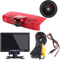 HD IP68 Third Roof Mount Brake Lamp Rear View Reverse Backup Camera Angle and Distance Adjustable Compatible with Chevrolet Express GMC Chevy Savana Exporer Cargo Van (Camera+7' Monitor)