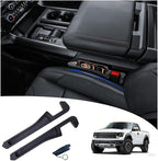 Half-Sized Seat Gap Filler Compatible with Ford F150 F250 F350 F450| Zero Obstruction to Lower Center Console Storage | Anti-Drop Organizer | Window Breaker Interior Accessories
