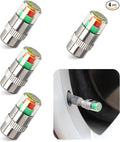 4 PCS Car Tire Pressure Monitor Valve Stem Caps, 2.4Bar 36PSI Tire Pressure Monitor Sensor Indicator, 3 Color Eye Alert Tire Pressure Monitor Valve Caps with Pressure Gauge, Fit for Most Cars