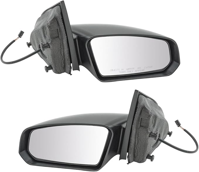 2 Piece Driver and Passenger Side Mirror Assembly Set Electric Adjustment Non-Heated No Memory Textured Compatible with 2003-2007 Saturn Ion GM1320360 GM1321360