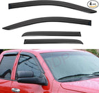 Window Visors Compatible with 2015-2022 Chevy Colorado/GMC Canyon Crew Cab with 4 Full Size Doors Front+Rear Smoke Tint Sun/Rain Guard Outside Mount Tape-On Vent 4pcs