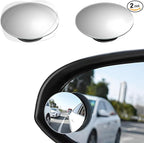 2 PCS Car Blind Spot Mirror, Round 360 Degree Rotating HD Glass Wide Angle Convex Rear View Mirror, Adjustable Frameless Side Blindspot Mirrors for Car SUV Truck RV Van
