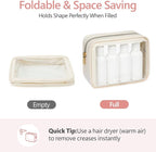 Clear Makeup Bag - TSA Approved Toiletry Bag for Carry-on & Checked Luggage, Water Resistant Car Storage Organizer with Reinforced Seams