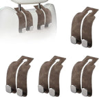 Headrest Hooks for Car, Twinhook Car Seat Hooks for Headrest, Leather Car Purse Holder Hooks for Purses and Bags, Universal Car Headrest Hangers Seat Back Organizer for Travel (Brown, 4Pcs)