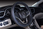 Large Size Steering Wheel Cover Anti-Slip,Safety,Soft,Breathable,Durable,Full Surround,Comfortable Grip Microfiber Leather (15.5-16 inch, Black Gray)