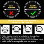 Bling Steering Wheel Cover Fluffy Red Rhinestone for Women Girls | Diamond Elastic Car Steering Wheel Accessories Sparkling Fur Steering Wheel Protector Winter Warm Universal Fit 14"-15"