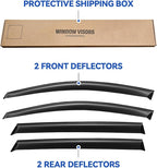 Window Visors Rain Guards for 2016 2017 2018 2019 2020 Kia Sorento, Out-Channel Window Vent Wind Deflectors Visors Shades for 16 17 18 19 20 Sorento