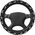 Dinosaur Skeleton Fossil Primitive Halloween Steering Wheel Cover Car Accessories Cute for Women Girls Girly Universal 15 Inch Neoprene Auto Interior Decor Anti Slip Car Truck Protector