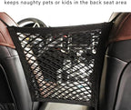 2PCS Dog Car Net Barrier, Dog Net for Pet Netting for Car with Stretchable Storage Bag Universal for Cars Black High Elastic Double Layer Motorcycle Cargo Nets(11.2 * 9.8in)