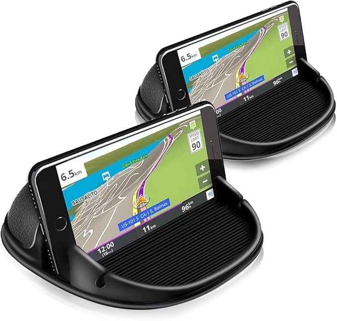 2 Pack Dashboard Car Phone Holder Mount, Universal Cell Phone Automobile Cradles Ultra Stable Slip Free Hands Free Car Accessories Compatible for iPhone, Most Smartphones and GPS