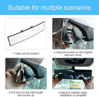 Car Rearview Mirrors, Shock Resistant Interior Clip-on Panoramic Rear View Mirror for Car, Wide Viewing Range, 12 inch HD Universal Use for Cars, SUVs, Trucks, Vehicles (White)