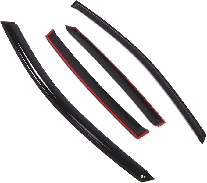 WD2-636 Dark Smoke 4 Pcs Set Window Visor (Outside Mount) Deflector Rain Guard Compatible with 2012-2016 Honda CR-V