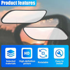 2PCS Blind Spot Car Mirror - HD Glass Framed Convex Car Side Mirror Blindspot - Up&Down Adjustable Wide-Angle Rear View Auxiliary Mirrors with Self Adhesive for Cars SUVs Trucks(Rectangular)