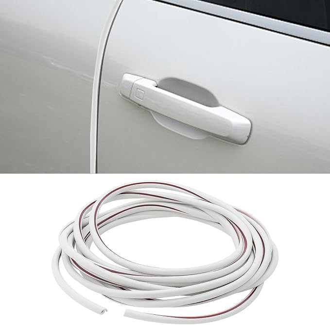 32Ft (10M) Car Door Edge Protector, Self-Adhesive Scratch Resistant U Shape Auto Door Edge Guard Decoration, Anti-Collision Car Doors Trim Strip Protector for Truck, SUV, Sedan (White-10M)