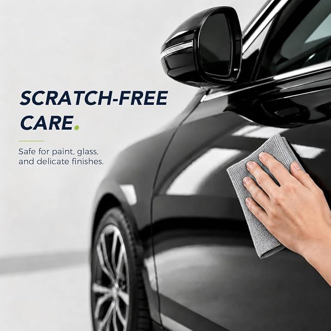 Microfiber Cleaning Cloth, 150 Pack Reusable Paper Towels Microfiber Towels for Cars Lint Free Shop Rags with Box for Home Kitchen Automotive, 11"x 9", Blue & Grey & Green